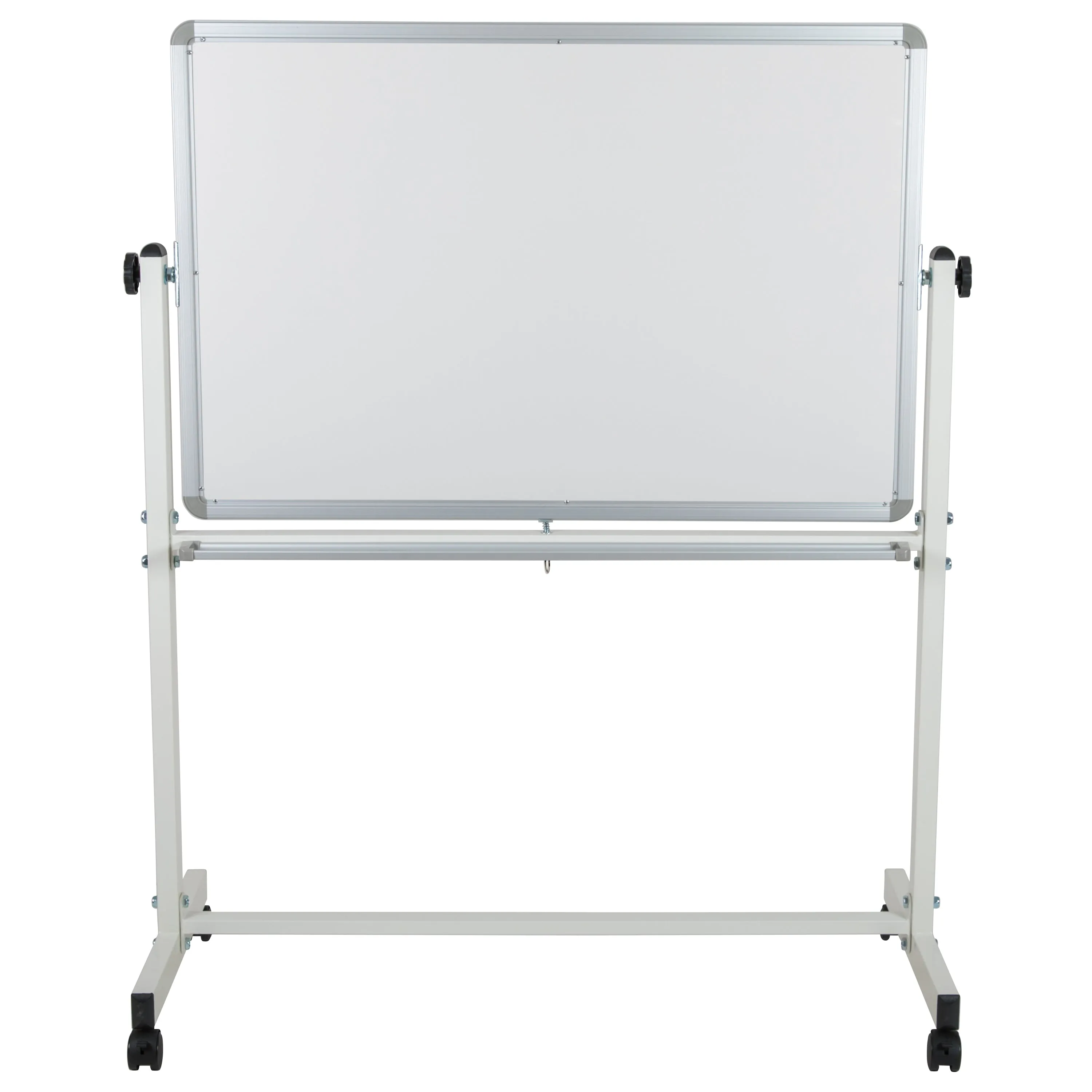 HERCULES Series 45.25"W x 54.75"H Double-Sided Mobile White Board with Pen Tray