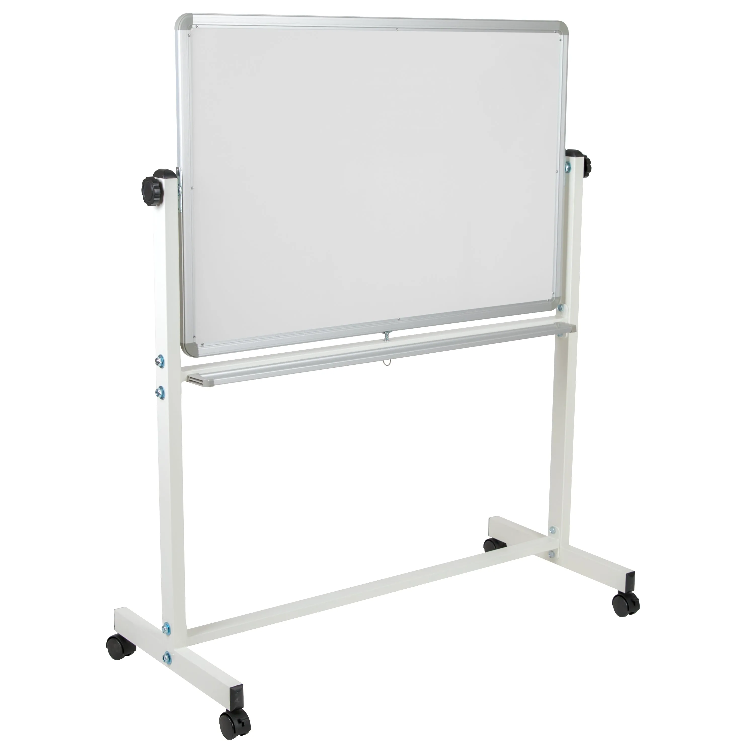 HERCULES Series 45.25"W x 54.75"H Double-Sided Mobile White Board with Pen Tray