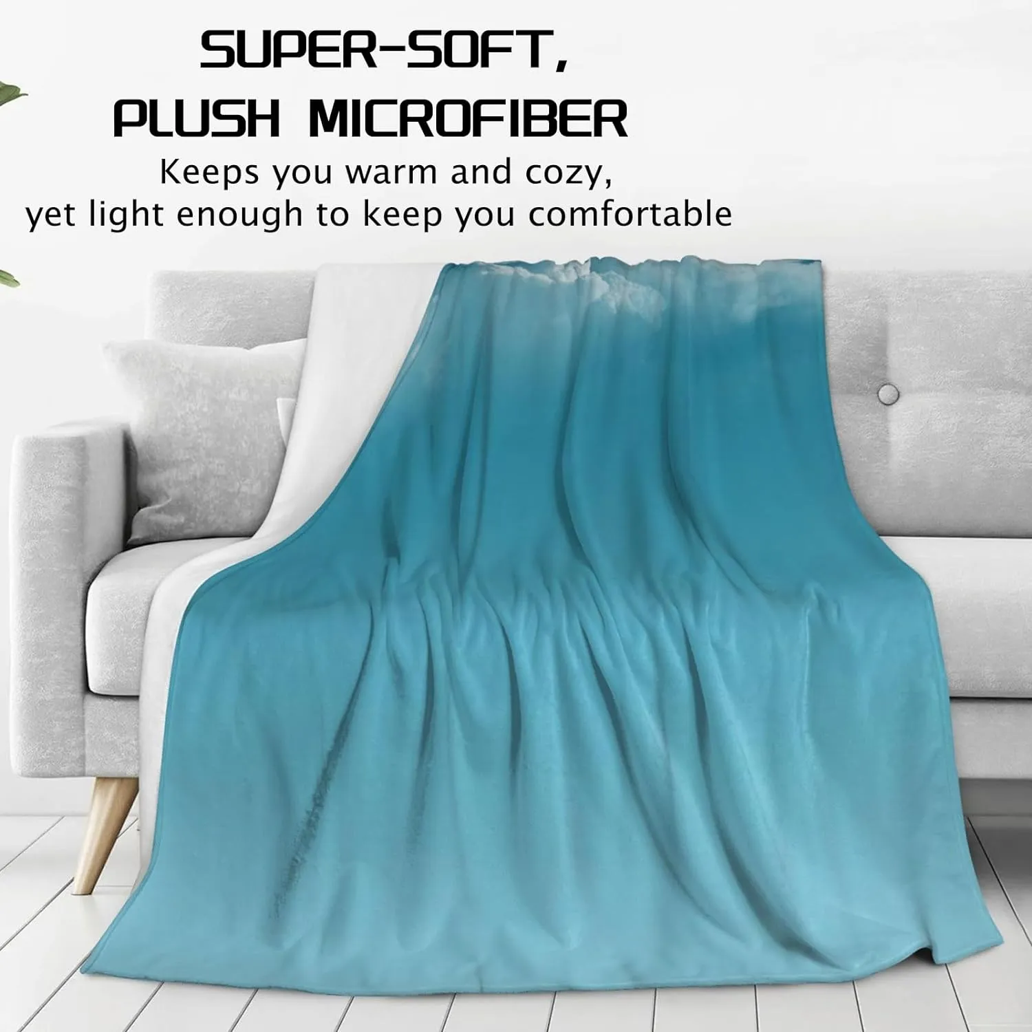 Japanese Wave Throw Blanket Gifts, Soft Cozy Fleece Blanket with Blue Ocean Wave Print, Blanket for Couch Bed Sofa, Perfect for Nautical Decor and Art Lovers, 50x60 in