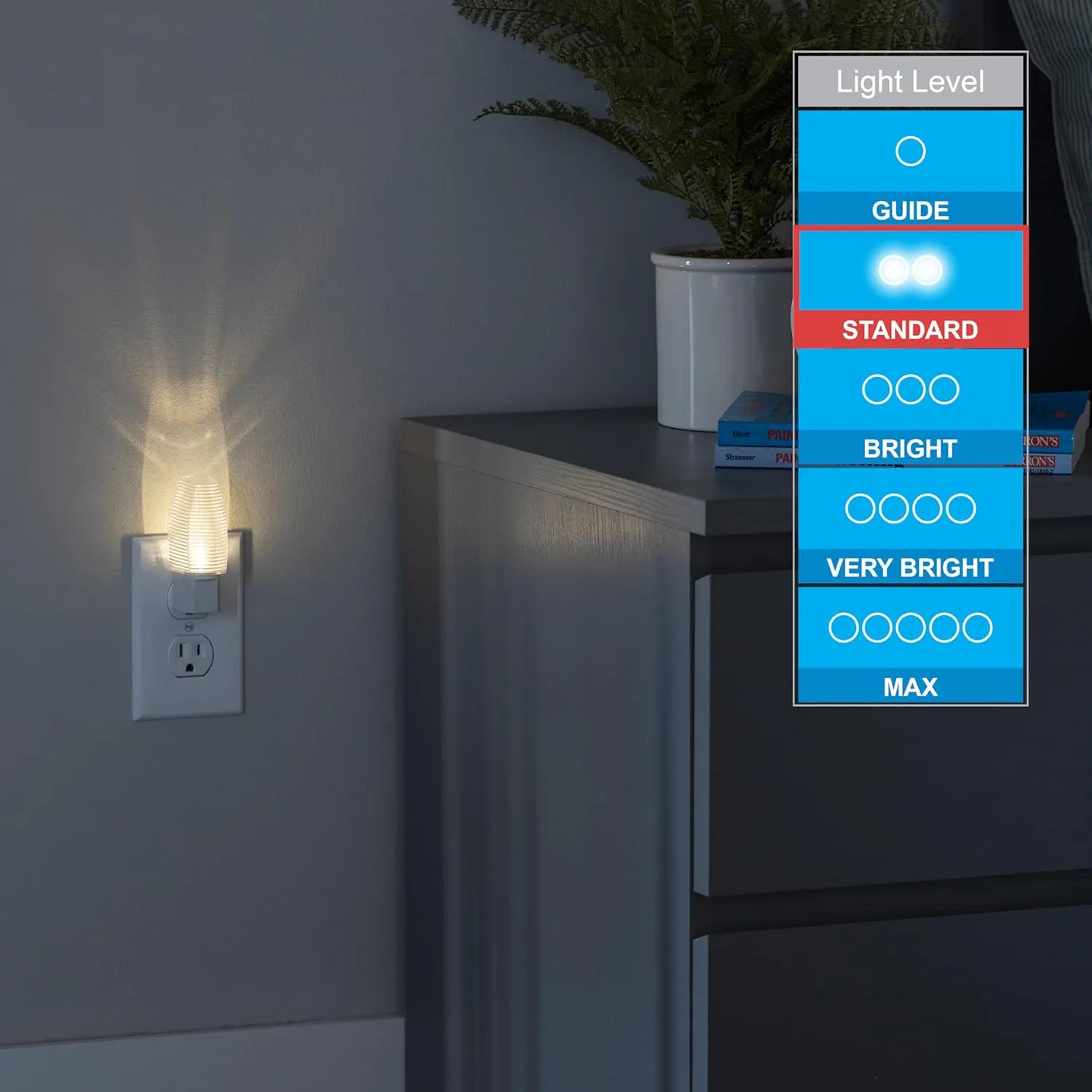 Lights by Night LED Night Light, Plug-in, Dusk to Dawn Sensor, Warm White, UL-Certified, Energy Efficient, Ideal Nightlight for Bedroom, Bathroom, Nursery, Hallway, Kitchen, 31924