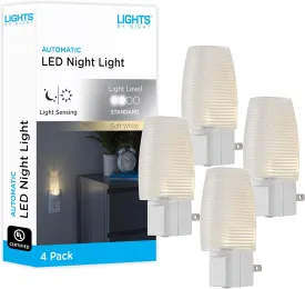 Lights by Night LED Night Light, Plug-in, Dusk to Dawn Sensor, Warm White, UL-Certified, Energy Efficient, Ideal Nightlight for Bedroom, Bathroom, Nursery, Hallway, Kitchen, 31924