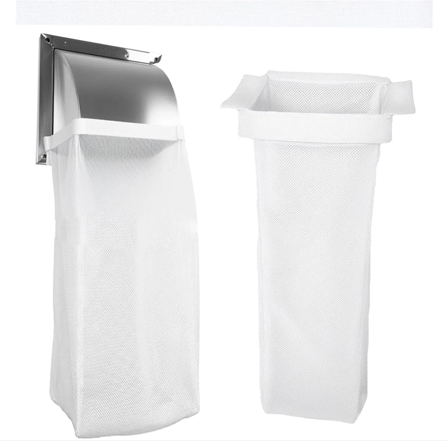 Lint Bag for Dryer Vent Outdoor Vent Lint Bag Indoor Lint Traps Vent Lint Catcher Bag Lint Dust Bag for Outdoor Indoor Dryer Vents Capturing Lint and Dust for 4" Vent, White (1)
