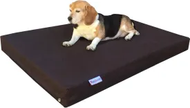 Medium Large Orthopedic Dog Bed with Memory Foam for Pet, Waterproof Liner with Strong Ballistic Nylon Brown External Cover, 37X27X4 Inches