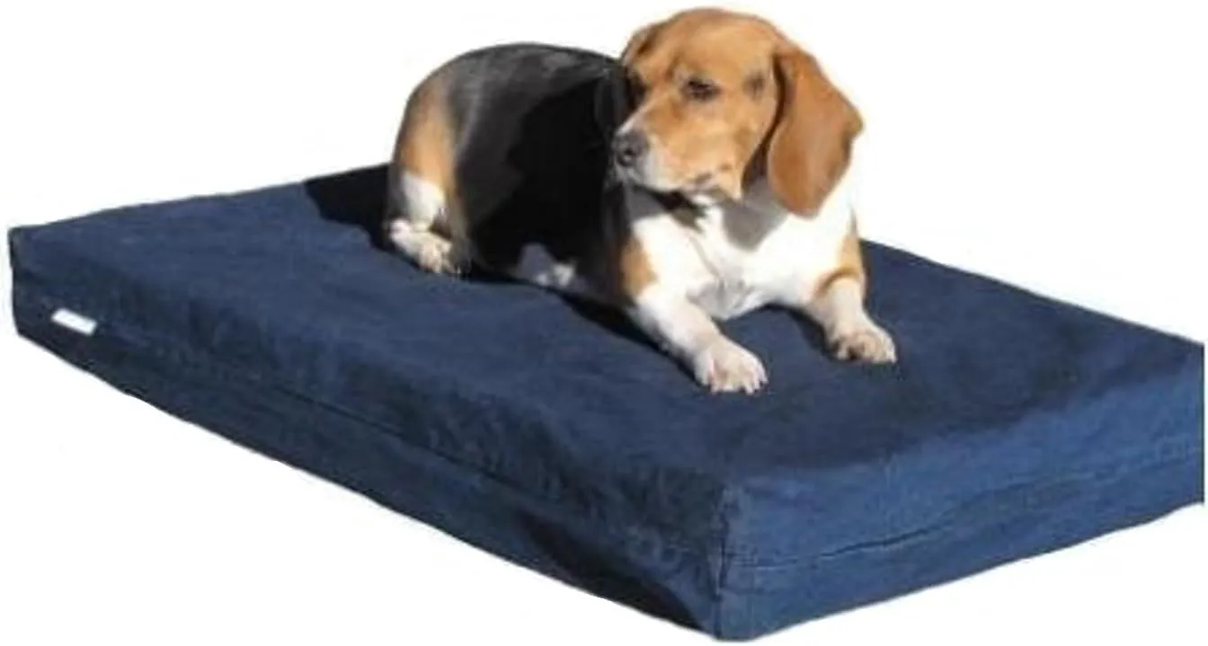 Medium Large Orthopedic Dog Bed with Memory Foam for Pet, Waterproof Liner with Strong Ballistic Nylon Brown External Cover, 37X27X4 Inches