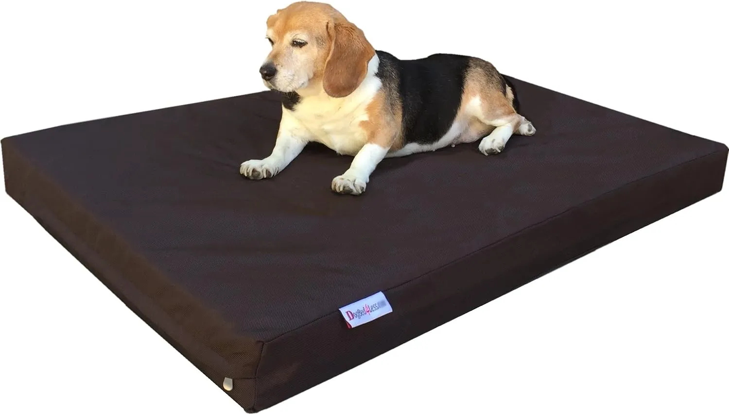 Medium Large Orthopedic Dog Bed with Memory Foam for Pet, Waterproof Liner with Strong Ballistic Nylon Brown External Cover, 37X27X4 Inches