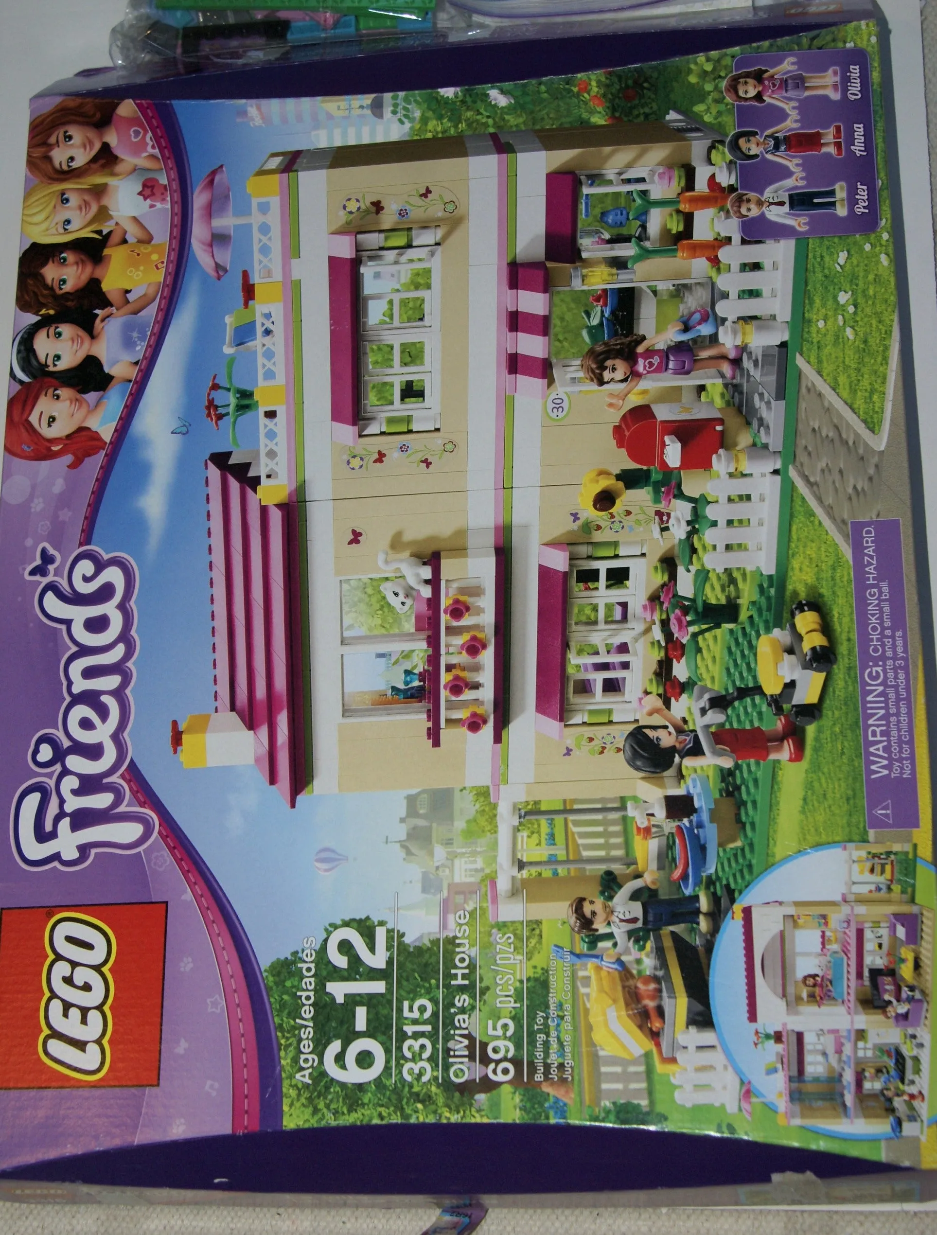 NOW RARE RETIRED LEGO Friends Kit: Olivia’s House (3315) with 3 Minifigures & 1 Cat, kitchen, Living, Bedroom, Bath, Gardens, Barbecue, Patio & Many Accessories. 695 PIECES, YEAR 2012, AGE 6 TO 12. COMPLETE BOX & BOOKLETS, BUILT ONCE