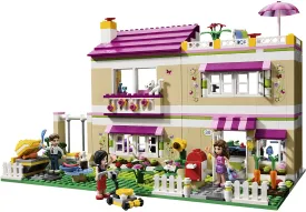NOW RARE RETIRED LEGO Friends Kit: Olivia’s House (3315) with 3 Minifigures & 1 Cat, kitchen, Living, Bedroom, Bath, Gardens, Barbecue, Patio & Many Accessories. 695 PIECES, YEAR 2012, AGE 6 TO 12. COMPLETE BOX & BOOKLETS, BUILT ONCE
