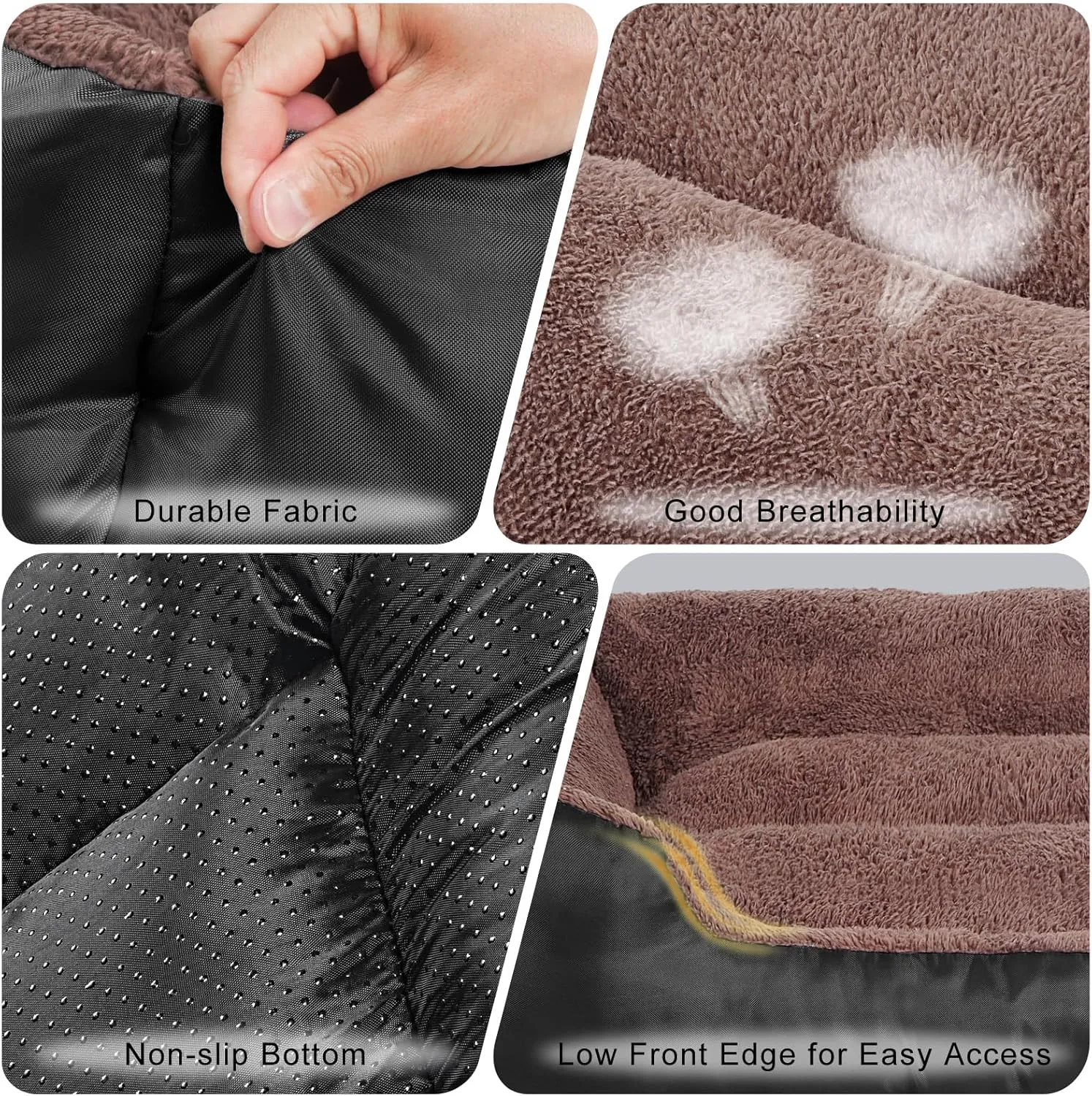 Orthopedic Dog Bed for Large Size Dogs, Soft Breathable Dog Bed Machine Washable, Pet Couch Bed with Non-Slip Base