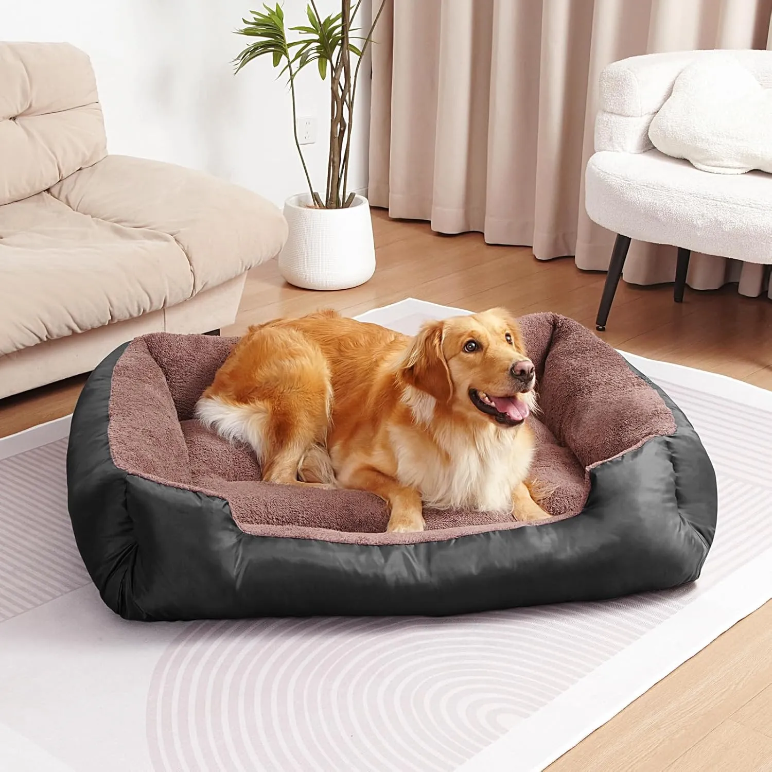 Orthopedic Dog Bed for Large Size Dogs, Soft Breathable Dog Bed Machine Washable, Pet Couch Bed with Non-Slip Base