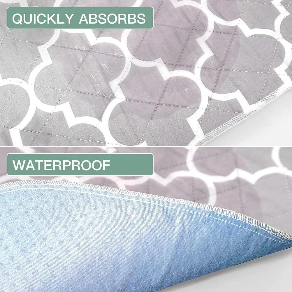 OUTCREATOR Washable Bed Pads 34" x 56" (Pack of 2), Incontinence Mattress Protector, Anti-Slip Waterproof Underpads for Adults Kids Elderly Pets, Absorbency & Reusable Bedwetting Pads (Gray)