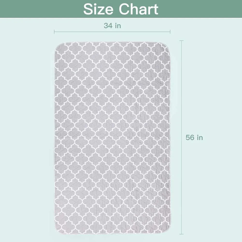 OUTCREATOR Washable Bed Pads 34" x 56" (Pack of 2), Incontinence Mattress Protector, Anti-Slip Waterproof Underpads for Adults Kids Elderly Pets, Absorbency & Reusable Bedwetting Pads (Gray)
