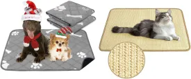 PatiencET Bundle of 2 Pack Washable Pee Pads and 1 Pack Cat Scratching Mat for Pet Training