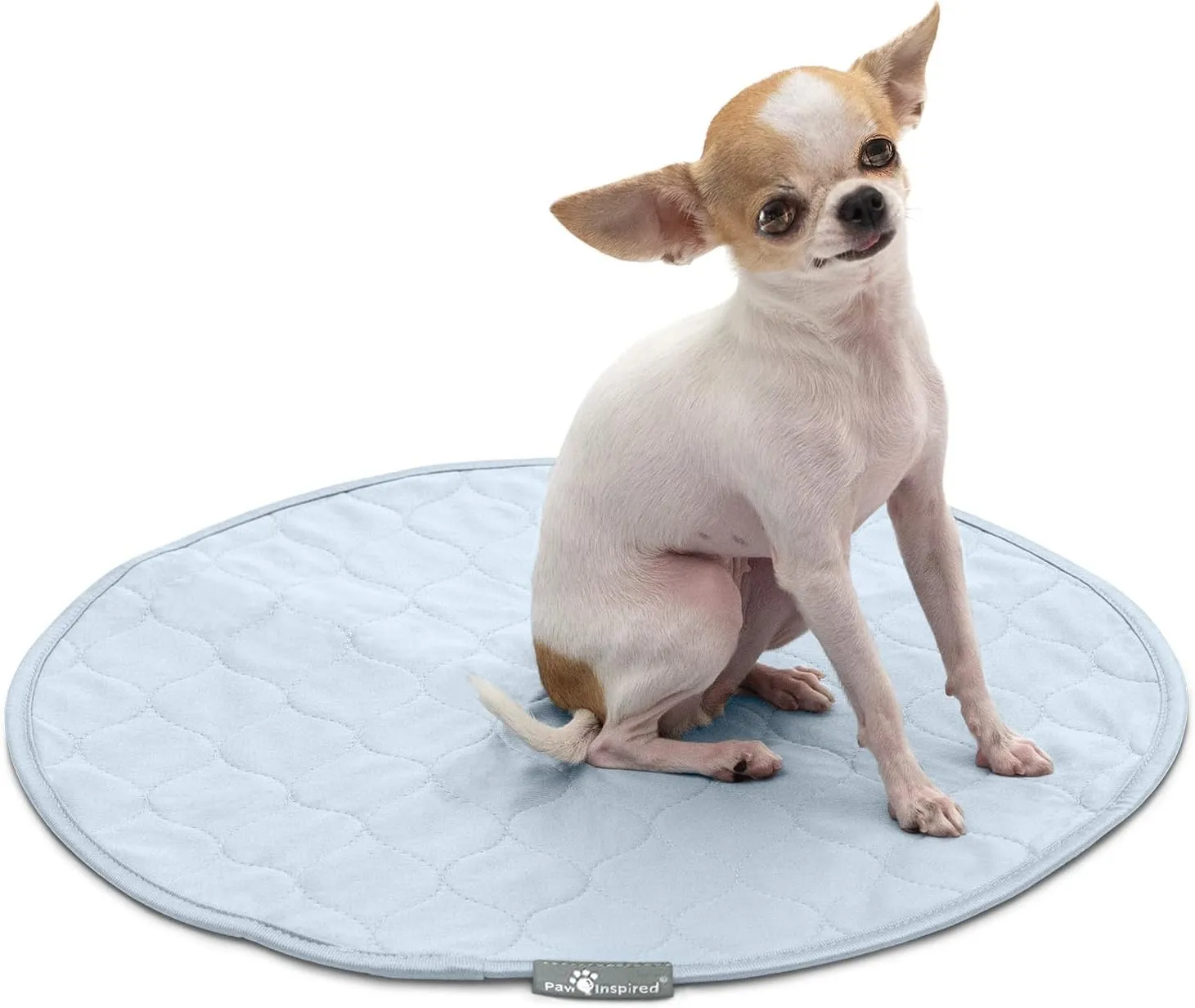 Paw Inspired Round Washable Pee Pads for Dogs | Reusable Puppy Pads | Waterproof Whelping Pads | Washable Training Pet Pads, Washable Potty Pads Extra Large Sizes (17" (2 Pack))