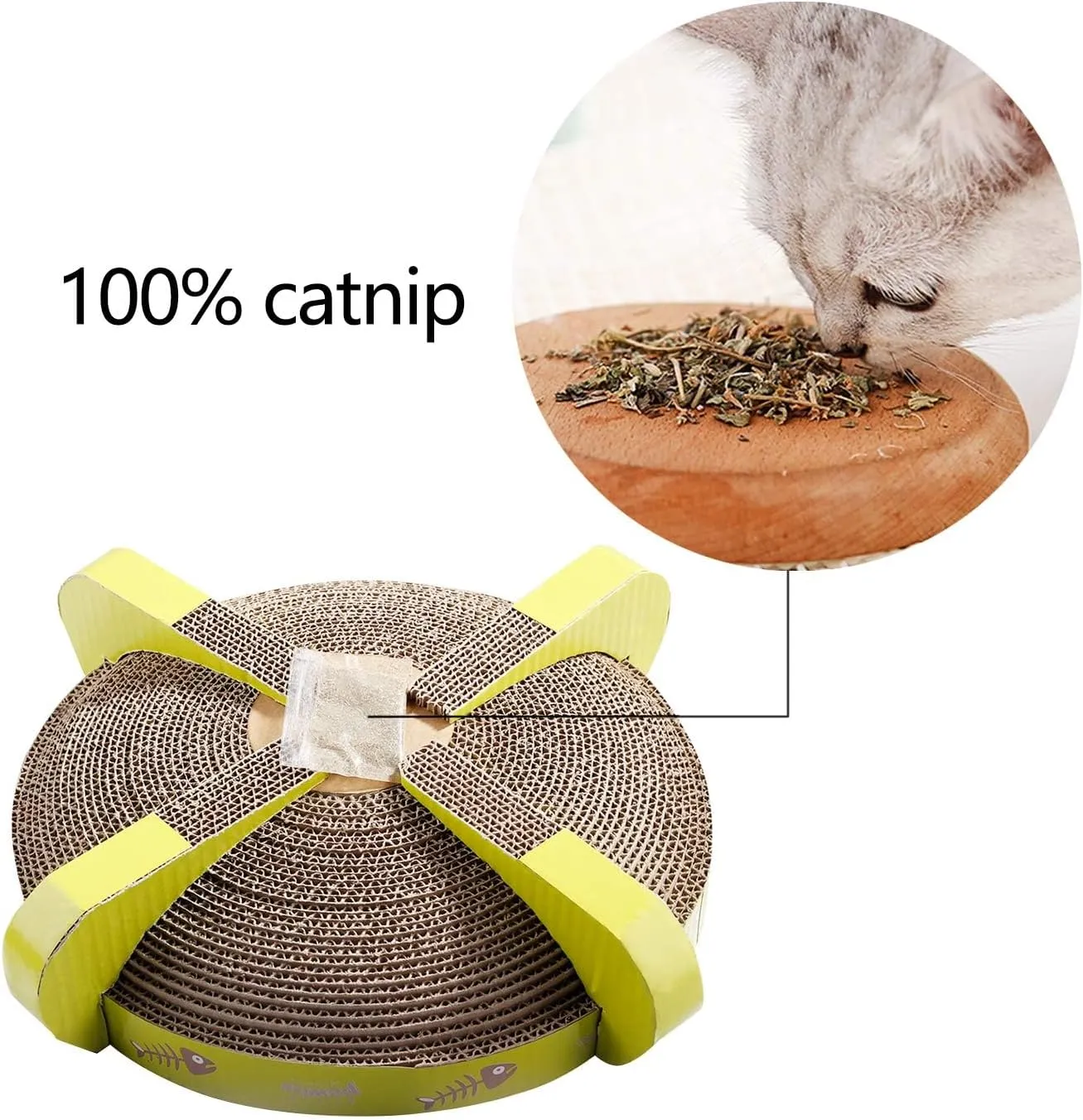 PAWISE UFO-Shaped Cat Scratcher Lounge  Reversible Cardboard Scratching Pad, Durable Cat Scratch Bowl & Bed, Interactive Scratcher for Indoor Cats & Kittens