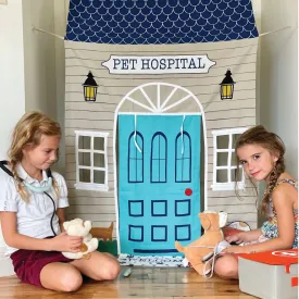 Pet Hospital Doorway Storefront with Vet's Kit
