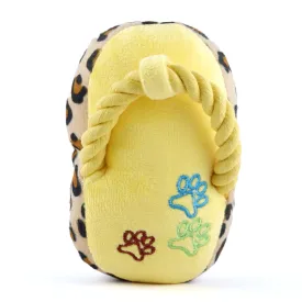 Pet Vogue Sandal Shaped Yellow Plush Toy for Dogs | For Soft Chewers