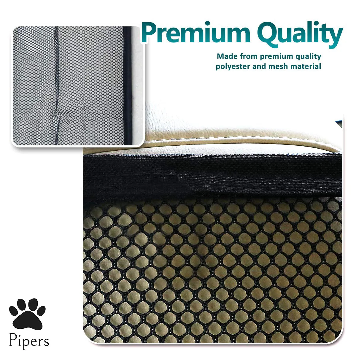 Pipers Pet Car Barrier Dog Mesh Net Safety Universal SUV Ute Truck Cat Back Seat