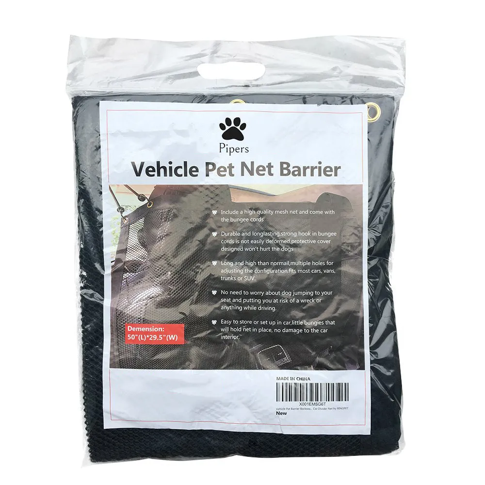 Pipers Pet Car Barrier Dog Mesh Net Safety Universal SUV Ute Truck Cat Back Seat