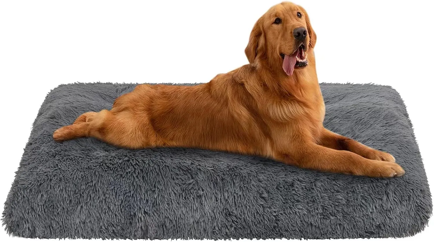 Plush Soft Pet Beds, Dog Crate Pad - Washable Anti-Slip for Large, Medium, Small Dogs & Cats (24" x 18", Grey)