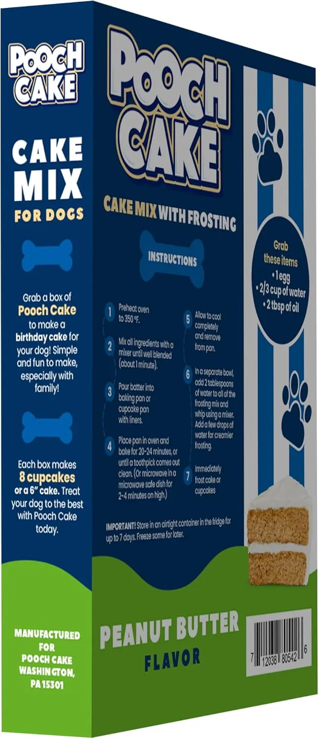 Pooch Cake Dog Birthday Cake Mix, Peanut Butter Flavor