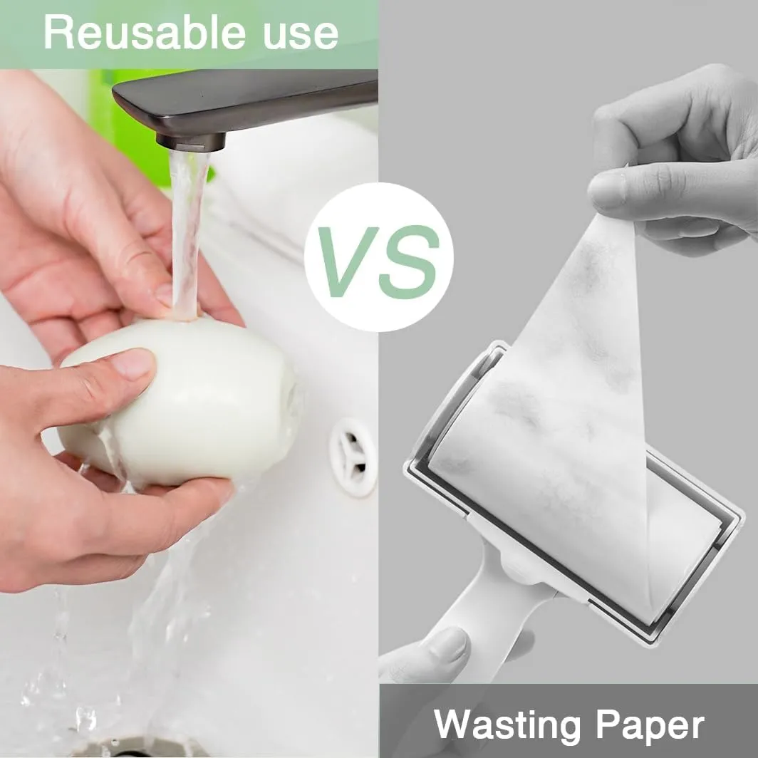 Reusable Lint Roller Ball, Mini Travel Size Lint Roller for Clothes, On The Go Small Portable Lint Ball Remover for Clothes and Pet Hair, Extra Sticky & Washable Gel (Green)