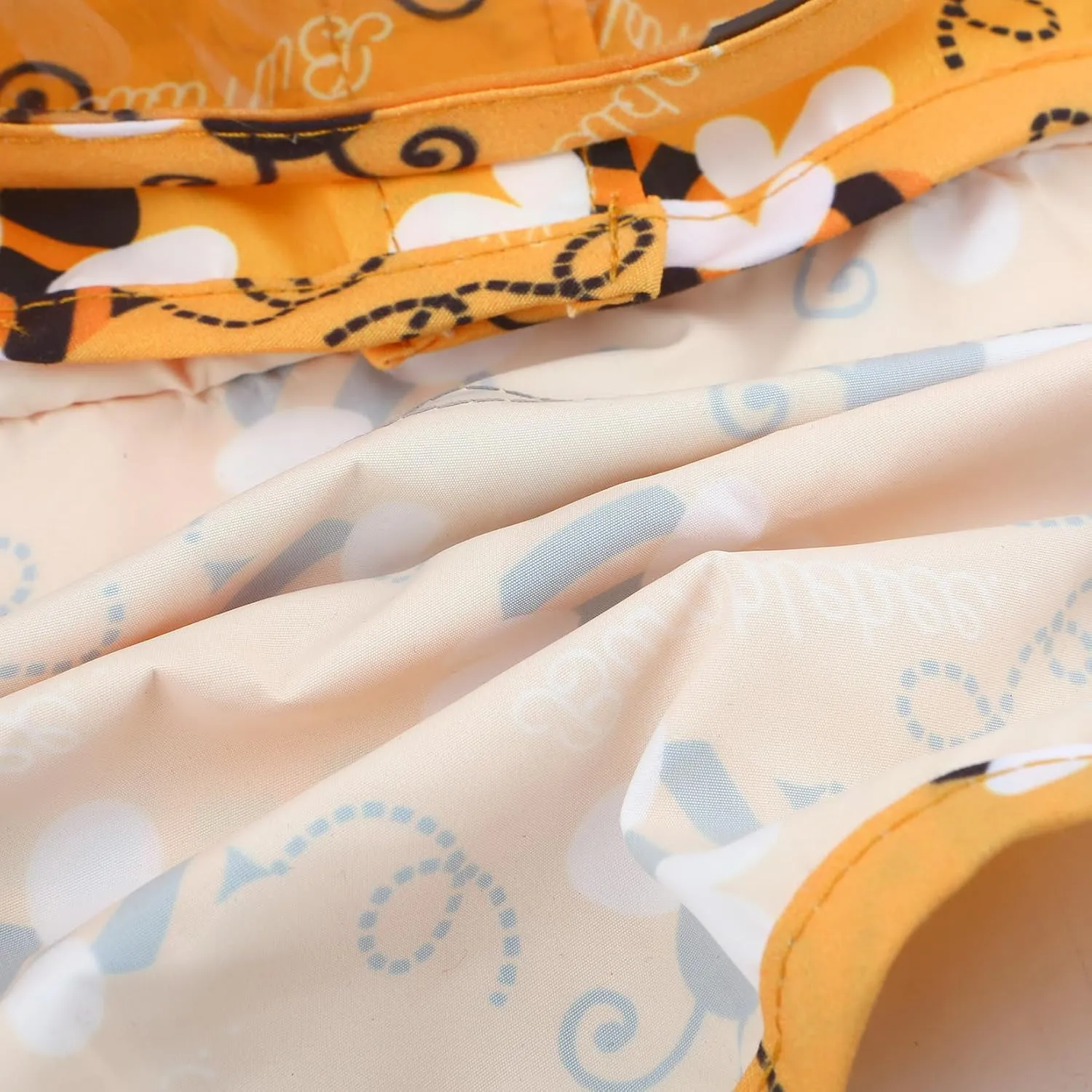 SMALLLEE_LUCKY_STORE Cute Bumble Bee Pattern Dog Raincoat with Clear Hood and Harness Hole Adjustable Waterproof Rain Jacket for Small Medium Large Dogs Boy Girl Reflective Pet Poncho, Orange, L