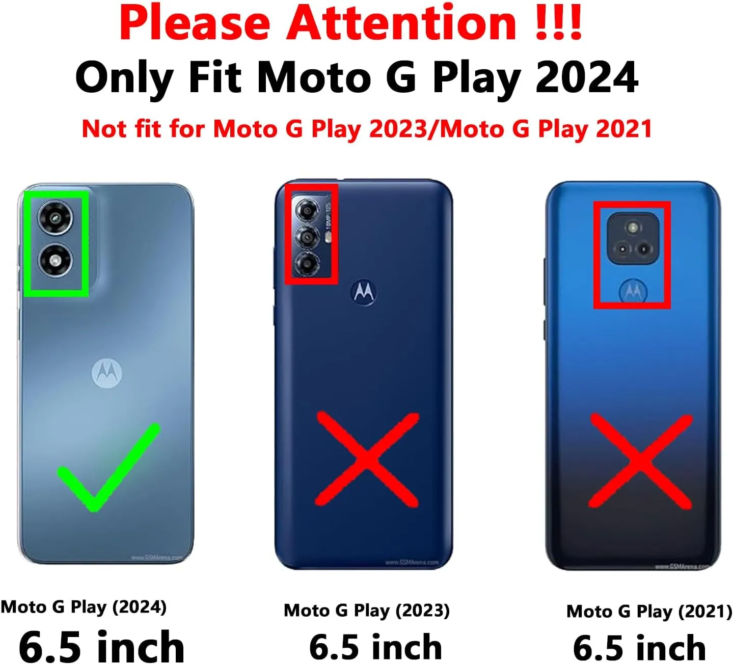 SMKY for Moto G Play 2024 Case,with Screen Protectors and Camera Cover,[Military Grade] 16ft.Drop Tested with Magnetic Kickstand Protective Case for Motorola G Play 4G 2024 6.5 inch, Red