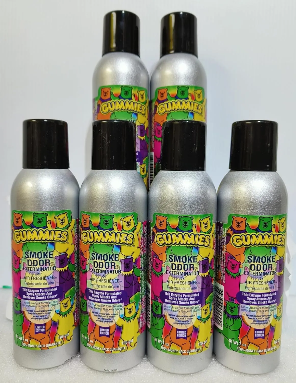 Smoke Odor Exterminator 198 gm/ 7 oz Large Spray Gummies 7oz Can 6 Pack., Assorted