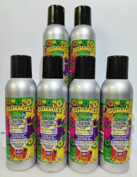 Smoke Odor Exterminator 198 gm/ 7 oz Large Spray Gummies 7oz Can 6 Pack., Assorted