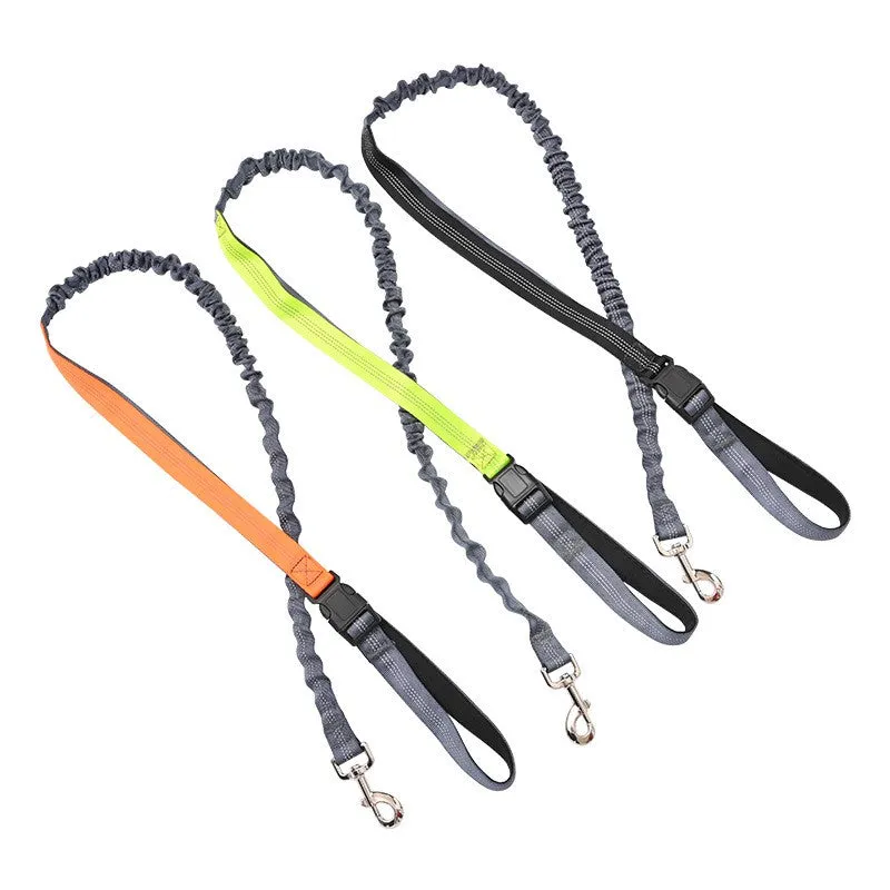 SOGA 2X Yellow Adjustable Hands Free Pet Leash Bag Dog Lead Walking Running Jogging Pet Essentials