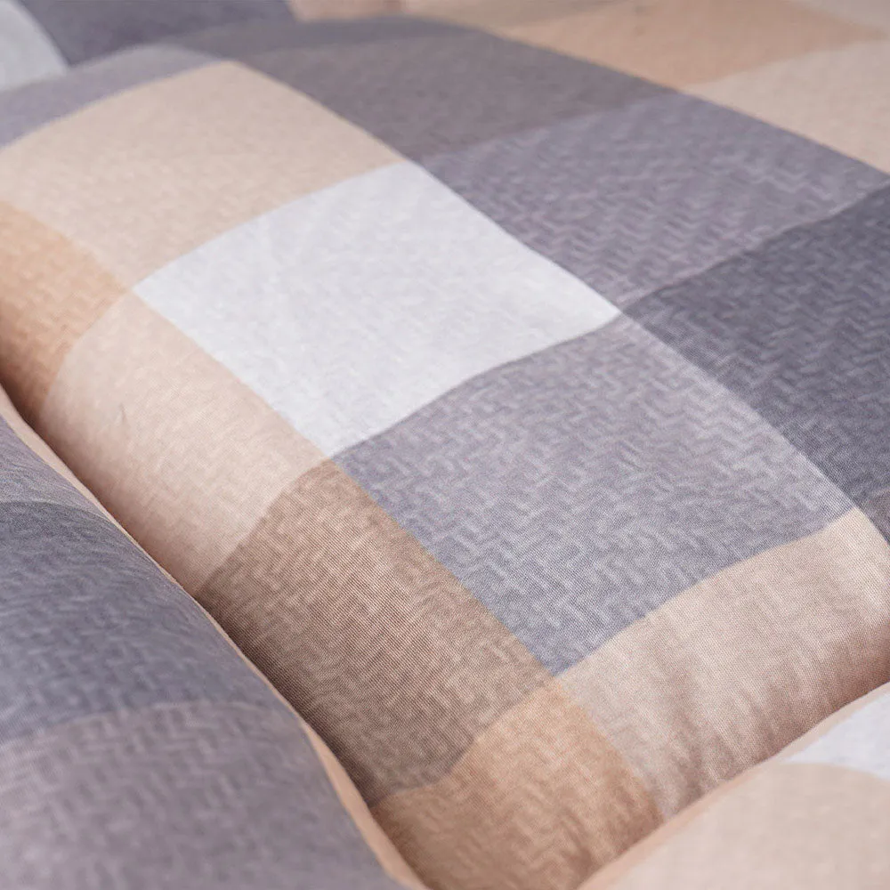 Tan Checkered Classic Pillow Dog Bed