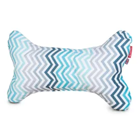 The Bone - Bone Shaped Pillow For On Dog Beds - Geo Print Chevron Teal