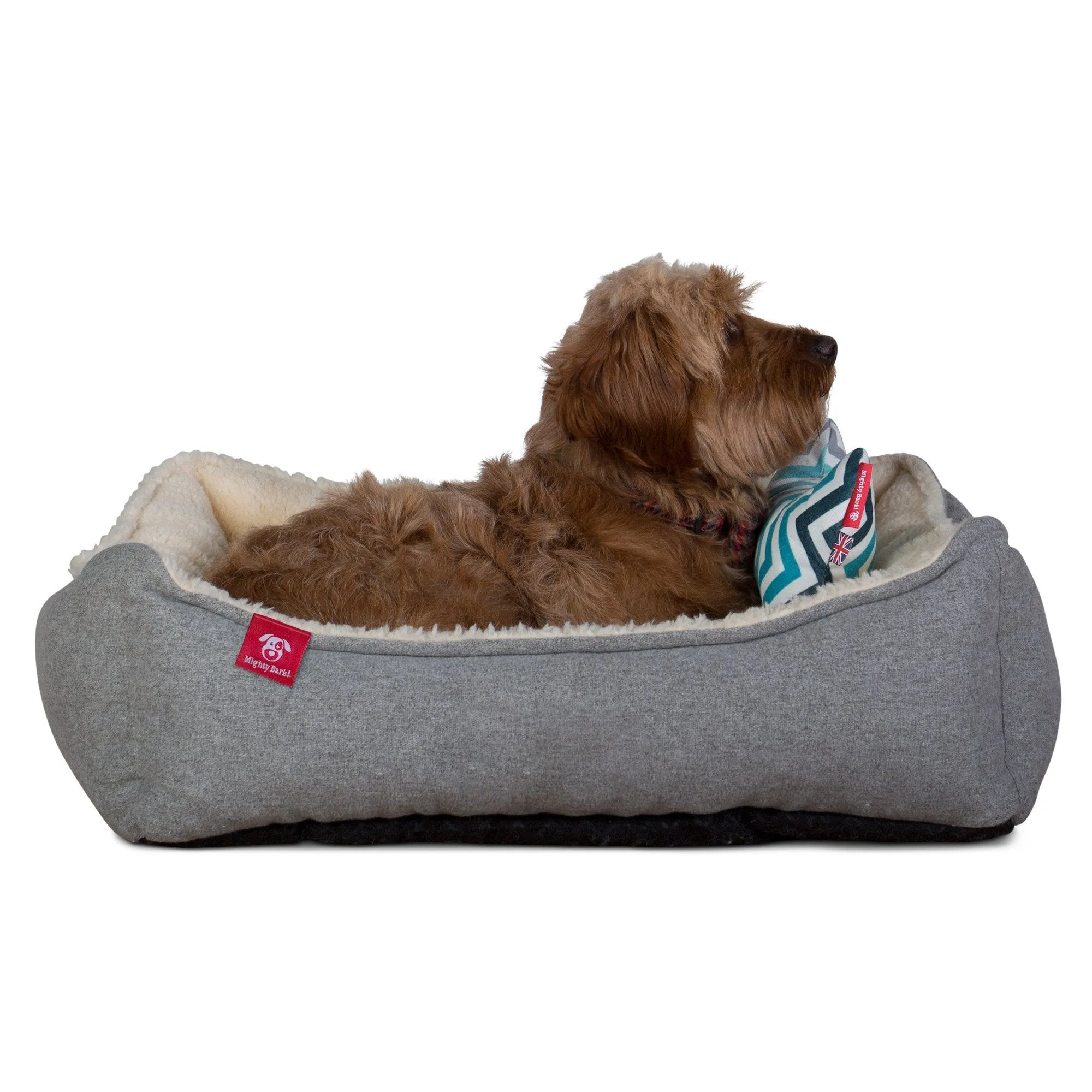 The Bone - Bone Shaped Pillow For On Dog Beds - Geo Print Chevron Teal