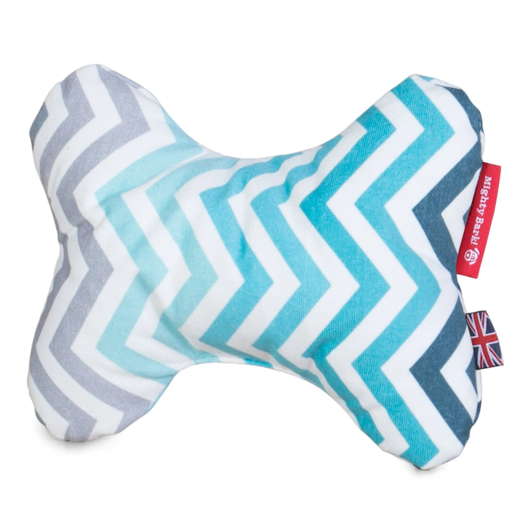 The Bone - Bone Shaped Pillow For On Dog Beds - Geo Print Chevron Teal