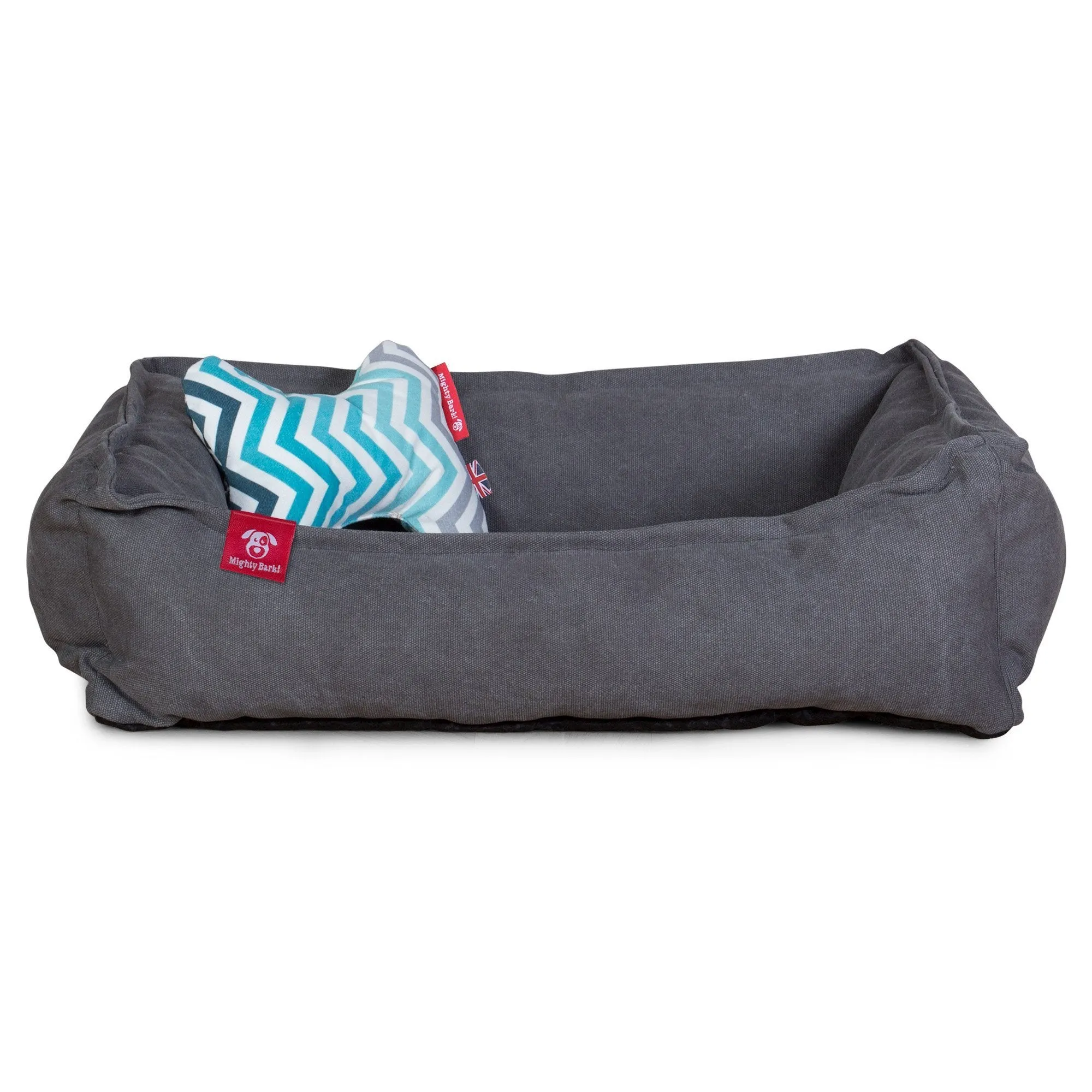 The Bone - Bone Shaped Pillow For On Dog Beds - Geo Print Chevron Teal