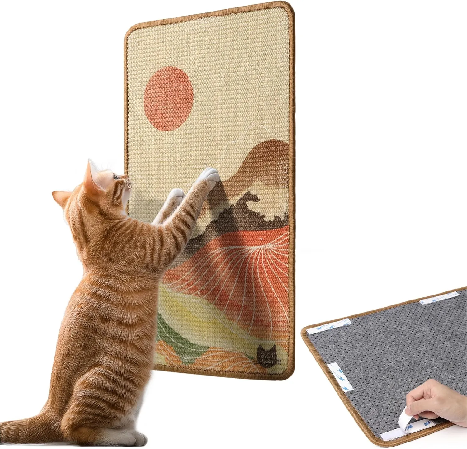 The Cat Ladies Scratching Poster - Wall Scratcher Pads - Scratch Mat Art Print for Indoor Cats - Furniture, Couch, and Carpet Protector - Wall Mounted or Floor Sisal Scratchers
