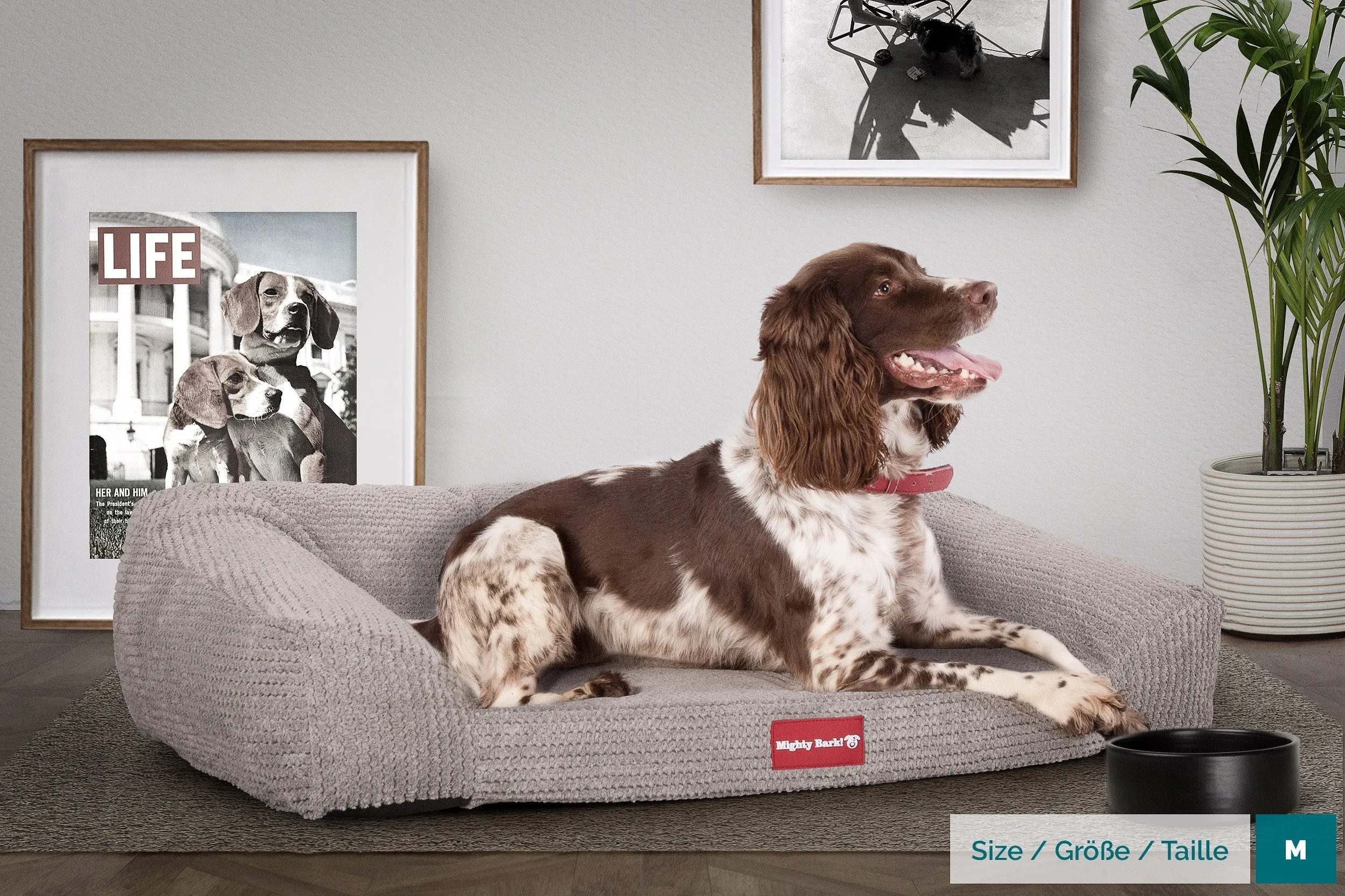 The Sofa - Orthopedic Memory Foam Sofa Dog Bed - Pom Pom Mink