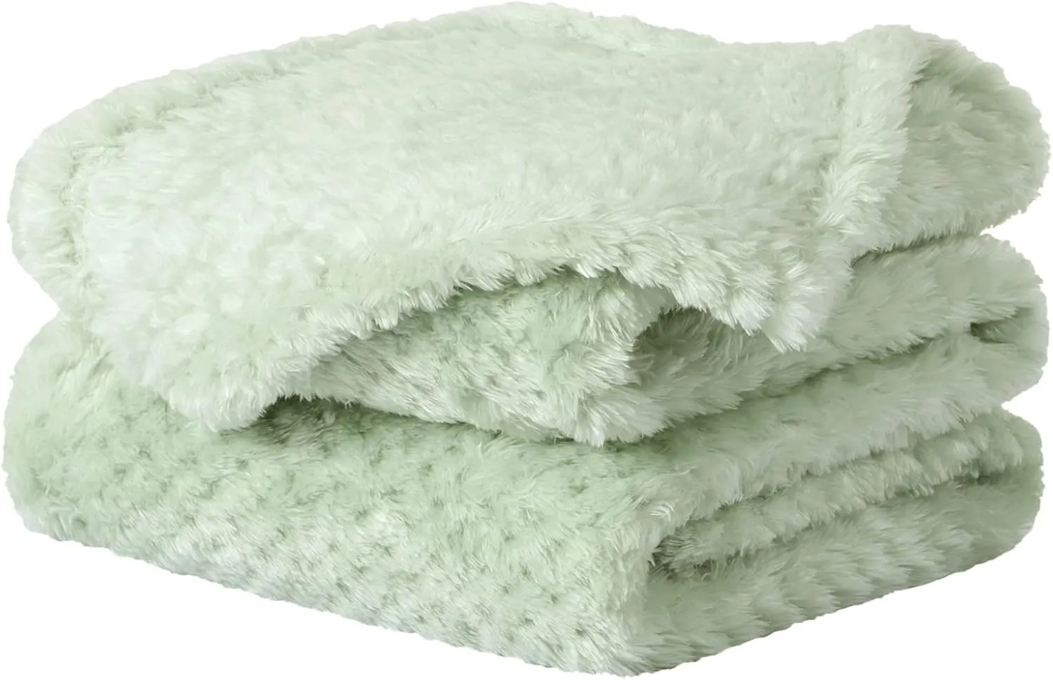 uxcell Flannel Fleece Bed Blankets, Soft Warm Microfiber Blanket, Mesh Fuzzy Plush 330GSM Lightweight Decorative Solid Blankets for Bed Pet (30"x40") Pale Green