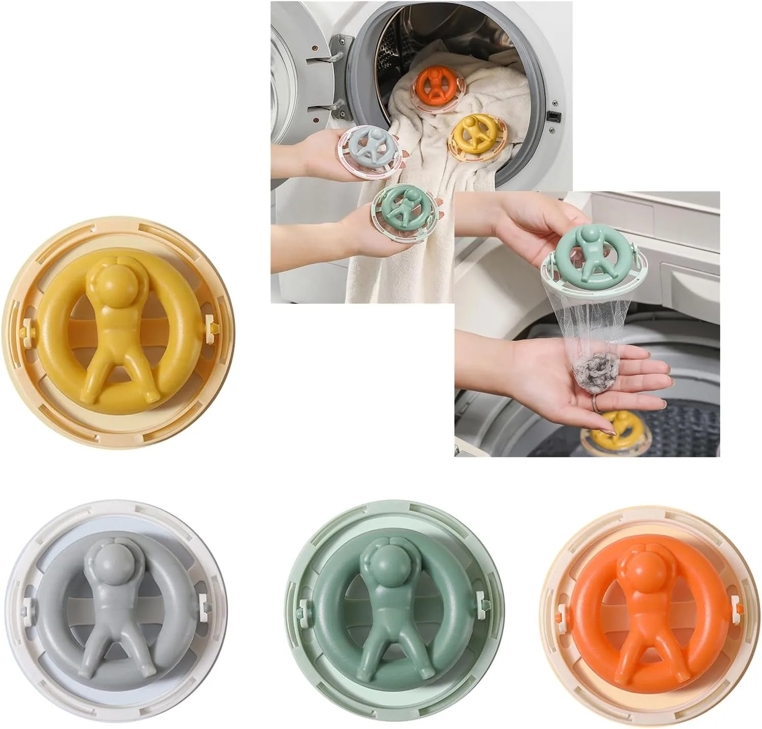 V Shaped Floating Mesh Design Lint Remover Bags Laundry Hair Filter Bag Set Floating Lint Filter Bag
