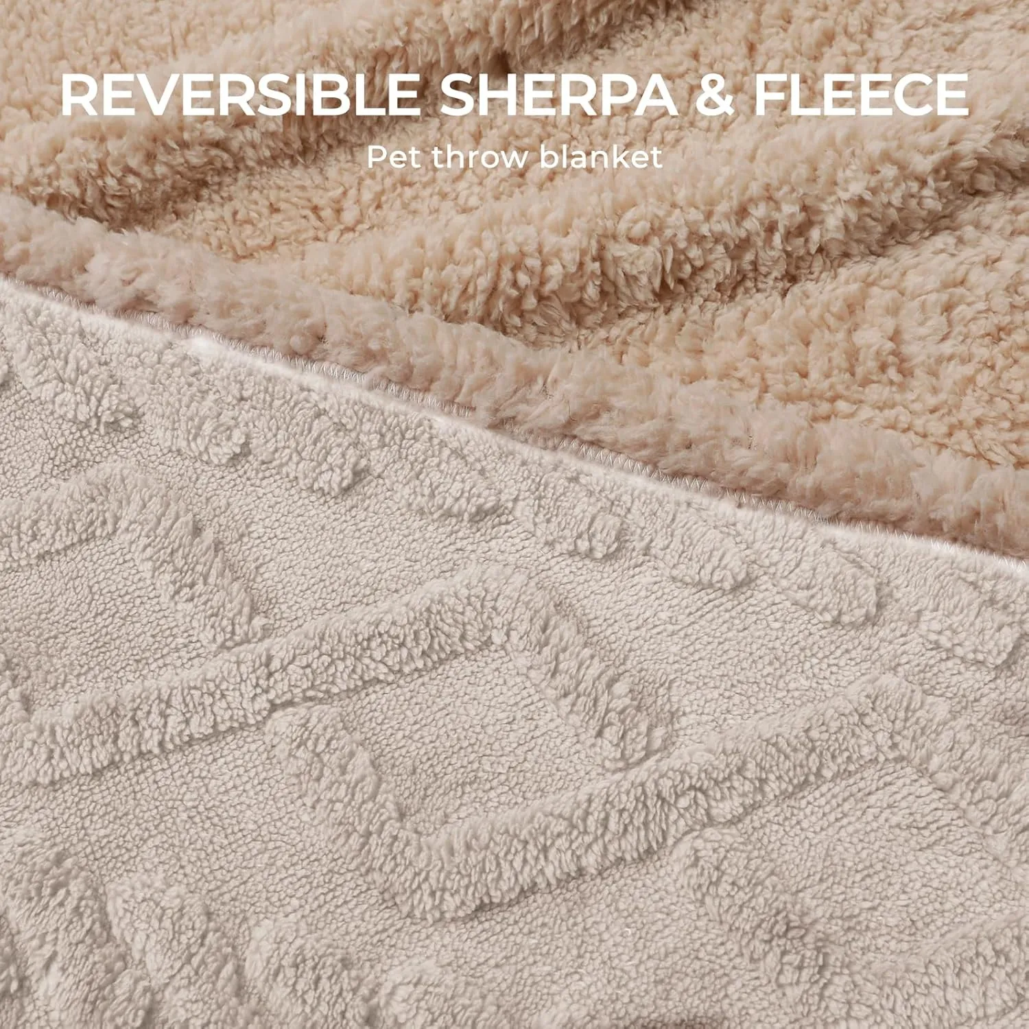 Waterproof Pet Blanket, Liquid Pee Proof Dog Blankets for Sofa Bed Couch, Reversible Sherpa Fleece Furniture Protector Cover for Small Medium Large Dogs Cats,Beige-Thicken Small40" x 28"