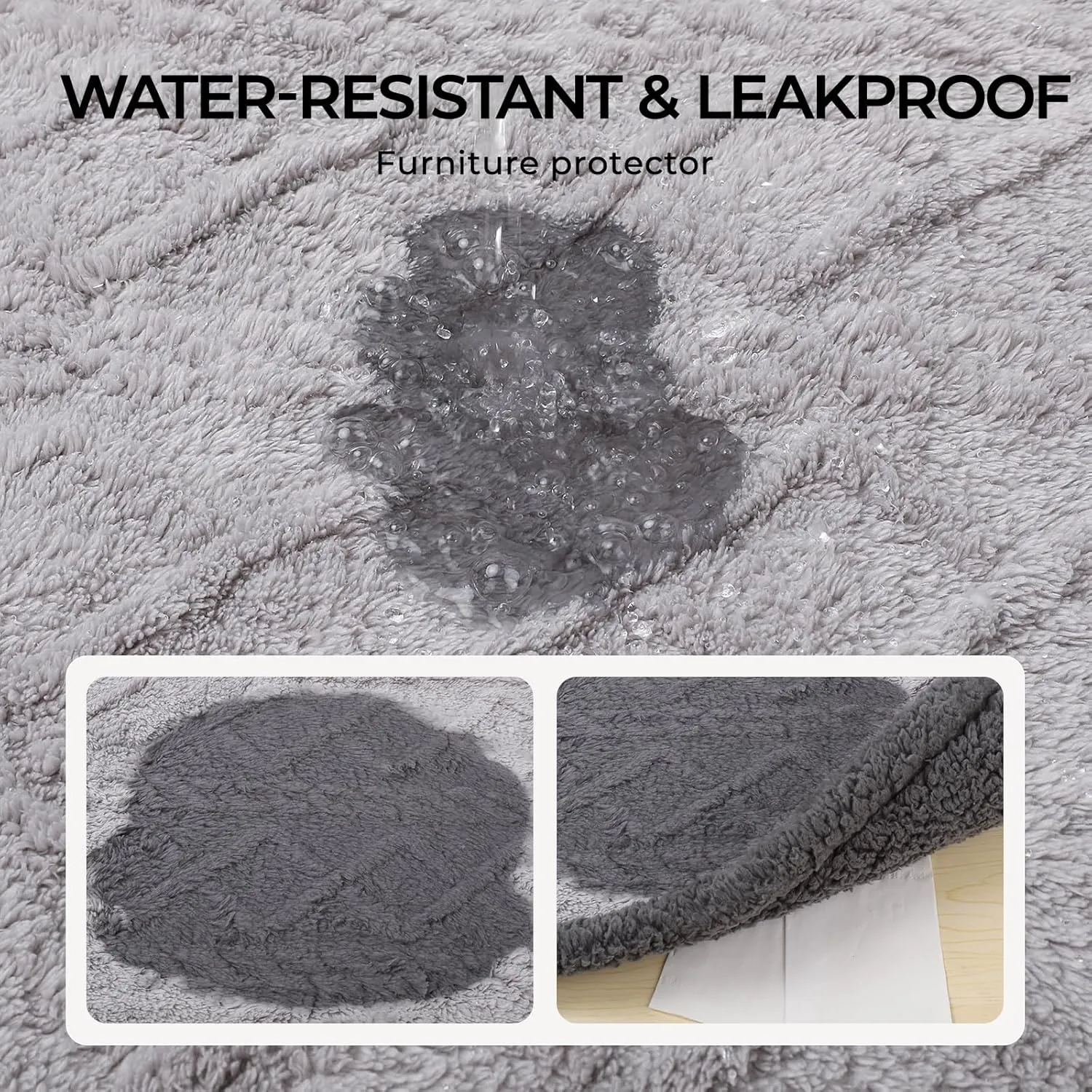 Waterproof Pet Blanket, Liquid Pee Proof Dog Blankets for Sofa Bed Couch, Reversible Sherpa Fleece Furniture Protector Cover for Small Medium Large Dogs Cats,Light Grey Small40" x 28"