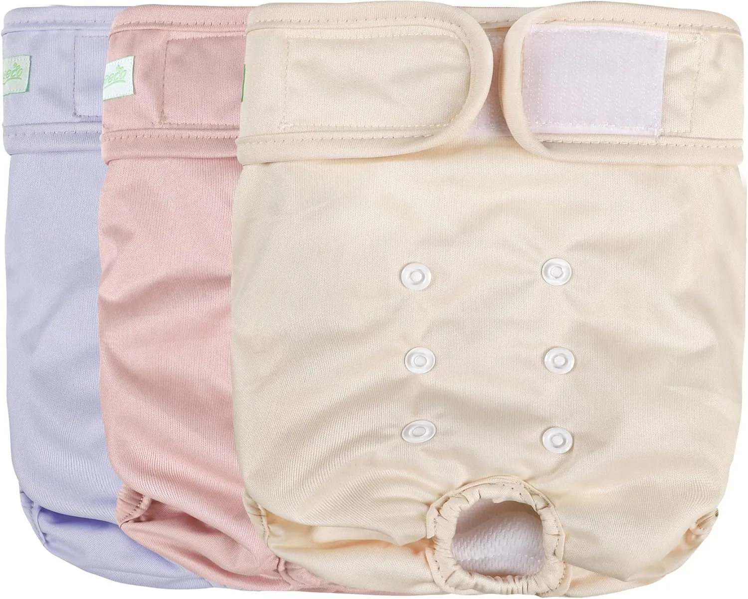 wegreeco Washable Reusable Premium Dog Diapers,Pack of 3,Small Dog Puppy & Doggy Diapers Female,Dog Period Panties Diapers Female in Heat Morandi-3 M