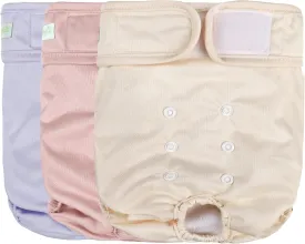 wegreeco Washable Reusable Premium Dog Diapers,Pack of 3,Small Dog Puppy & Doggy Diapers Female,Dog Period Panties Diapers Female in Heat Morandi-3 M