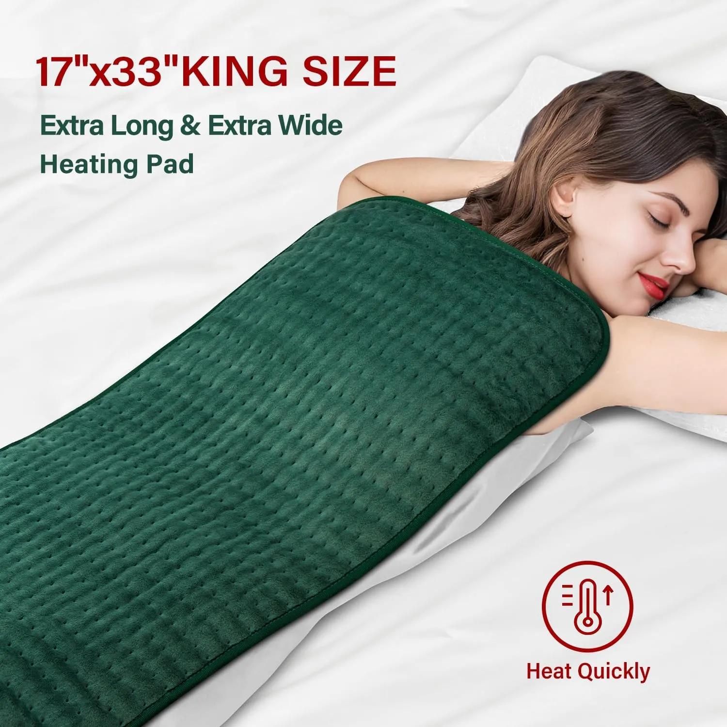 XXXL Heating Pad for Back & Period Cramps, Electric Extra Large Heating Pads for Women Shoulder Neck Legs Abdomen Waist Pain Relief, 17x33 Oversized Full Body Heated Pad, Gifts for Women Mom Men Dad