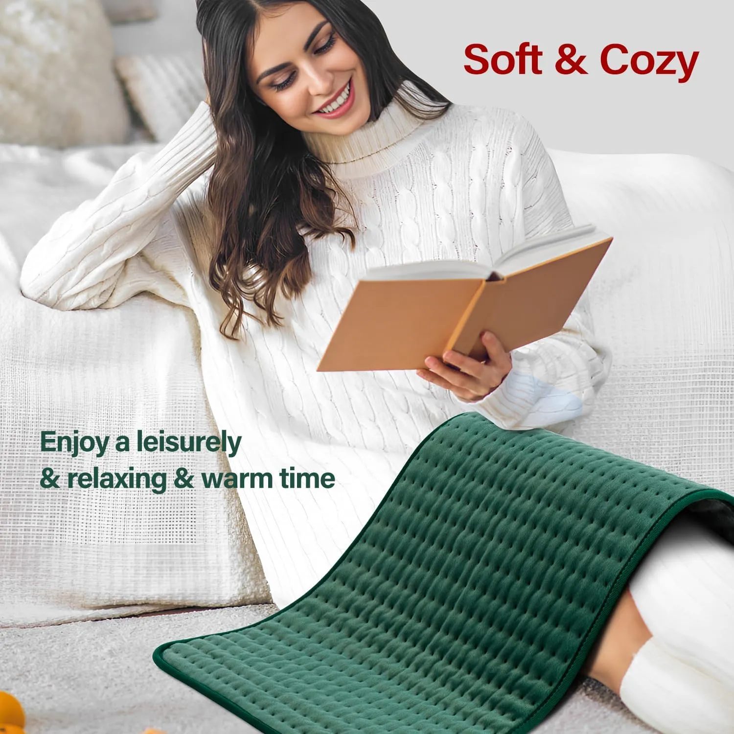 XXXL Heating Pad for Back & Period Cramps, Electric Extra Large Heating Pads for Women Shoulder Neck Legs Abdomen Waist Pain Relief, 17x33 Oversized Full Body Heated Pad, Gifts for Women Mom Men Dad